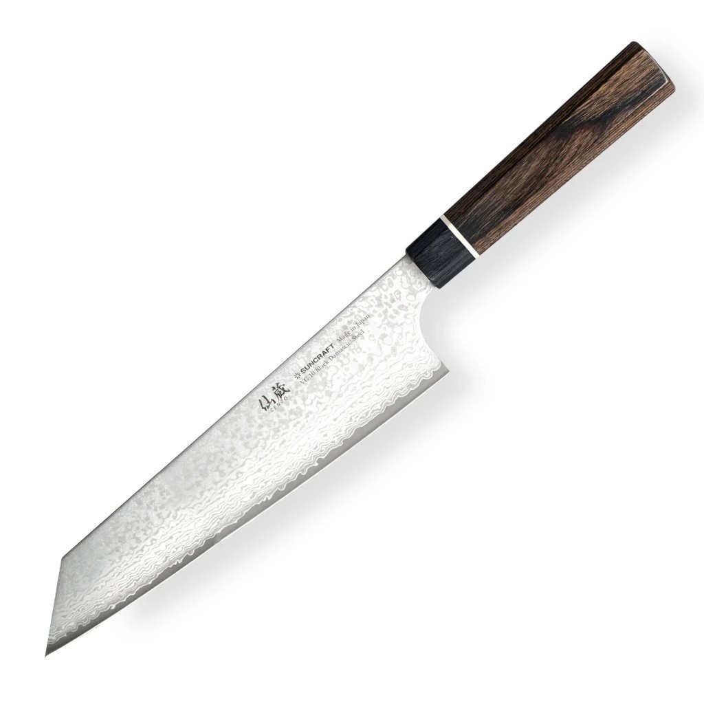 foto Japonsk� n�� Kiritsuke/Chef Suncraft VG-10 Black Damascus 200 mm